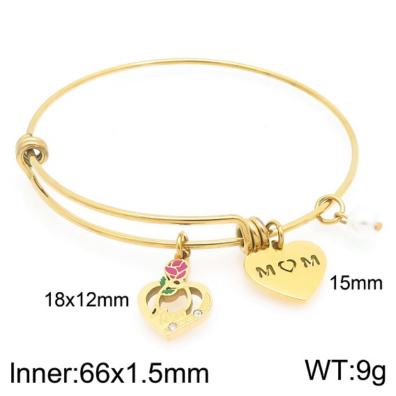 День матери 304 браслеты из нержавеющей стали с подвесками для женщин, сердце со словом мама