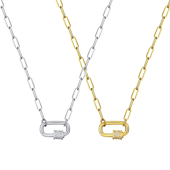 Кулон из нержавеющей стали, с кубического циркония, кабельные цепи