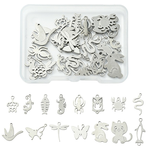 30 шт 15 стили 201 подвески из нержавеющей стали, лазерная резка