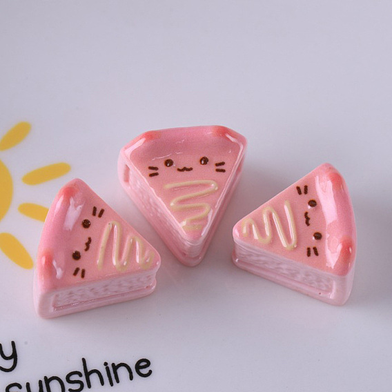 Кабошоны из смолы, чизкейк с мордочкой кота