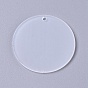 Transparent Acrylic Blank Big Pendants, Flat Round, for DIY Keychains or Jewelry