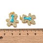 Brass Micro Pave Cubic Zirconia with Synthetic Opal Pendants, with Jump Ring, Bear