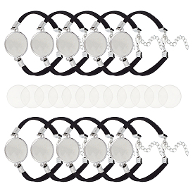 Наборы для самостоятельного изготовления замшевых браслетов, в том числе кабошоны из прозрачного стекла