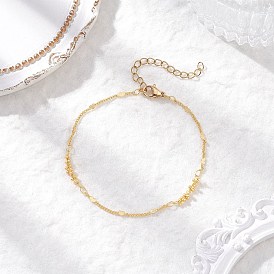 Браслеты из латунных звеньев в форме сердца и круглых бусин для женщин