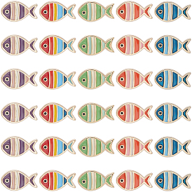 30шт 5 цвета aolly эмалевые бусины, золотые, рыба