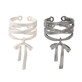 Alloy Bowknot Wide Open Cuff Rings for Women