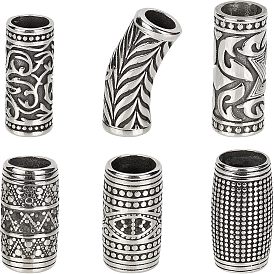 6 pcs 304 perles en acier inoxydable, colonne