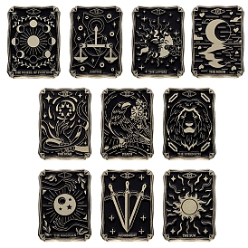 Tarot Card Enamel Pins, Alloy Brooch, Gothic Style Jewelry Gift