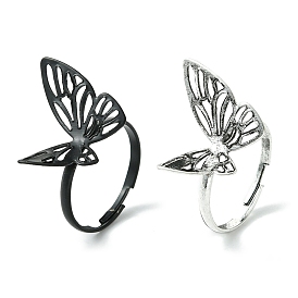 Hollow Butterfly Alloy Adjustable Rings for Women, Lead Free & Cadmium Free