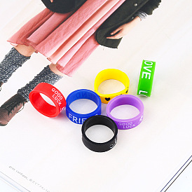 Модное силиконовое кольцо с логотипом - 6 цвета, стильный, прочный.