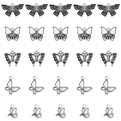100 ПК 5 стили настройки эмали подвески сплава тибетского стиля, без кадмия и без свинца, бабочка