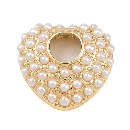 Подвески из латунного АБС-пластика с жемчугом, сердце прелести, без свинца и без кадмия, долговечный, стойки покрытие