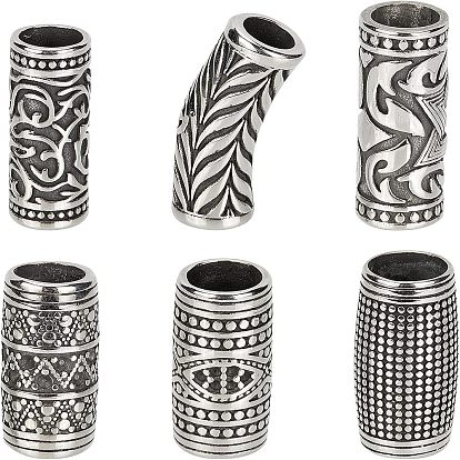 6 pcs 304 perles en acier inoxydable, colonne