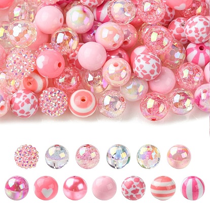 100Прозрачные и непрозрачные акриловые бусины шт., круглые