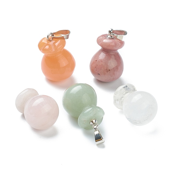 Natural & Synthetic Gemstone Pendants, with Platinum Brass Findings, Lucky Bag
