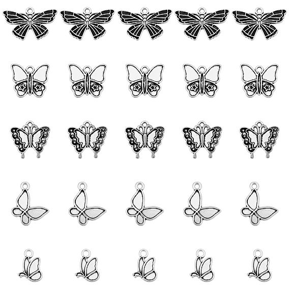 100 ПК 5 стили настройки эмали подвески сплава тибетского стиля, без кадмия и без свинца, бабочка