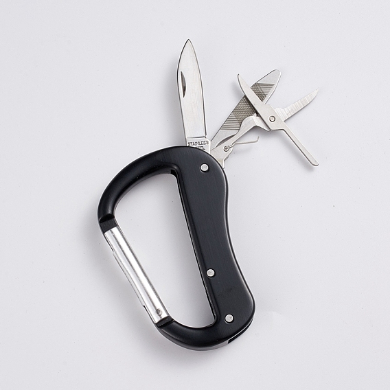 Stainless Steel Carabiner D Shape, Spring Snap Hook Key Chain Clip, Multifunctional Keychain Clasps