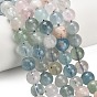 Природные Аквамарин бисер нитей, круглые, сгладить