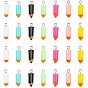 Resin Pendants, with Iron Findings, Pencil, Platinum