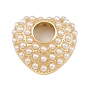 Подвески из латунного АБС-пластика с жемчугом, сердце прелести, без свинца и без кадмия, долговечный, стойки покрытие
