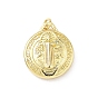 Латунные подвески, без свинца и без кадмия, долговечный, стойки покрытие, Иисус и плоский круг, с целью перехода в кольце