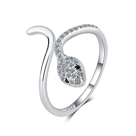 Ring Women's Fashion Diamond Snake Personality Opening Animal Hand Jewelry Ring