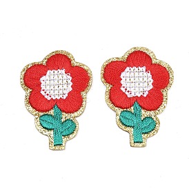 Полиэстер, компьютерная вышивка, нашивки, пришивные и приклеиваемые утюгом., цветок, аппликации нашивки