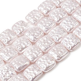 Нити бусин из гальванизированного непрозрачного стекла, имитирующие жемчуг, квадратный