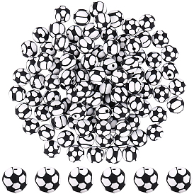 120 бусины из полимерной глины ручной работы., футбол