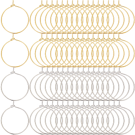 200 шт 2 цвета латунные кольца-шармы для бокалов вина, Обручальные серьги, без никеля 