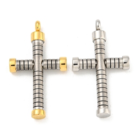 Ion Plating(IP) 304 Stainless Steel Pendants, Cross Charm