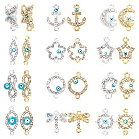 Alloy Rhinestone Links/Connectors, Mixed Shapes, Crystal