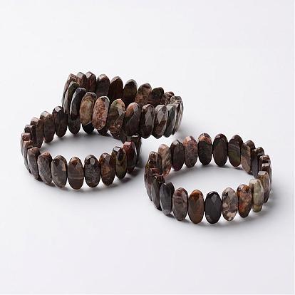 Edelstein Perlen Stretch-Armbänder, facettiert, ellipsenförmige