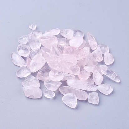 Natural Rose Quartz Beads, Dyed, Undrilled/No Hole, Chips