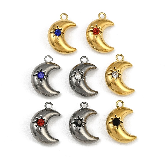 304 подвески из нержавеющей стали, со стразами, лунное очарование