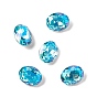K9 Glass Rhinestone Cabochons, Pointed Back & Back Plated, Oval