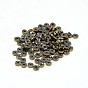 Electroplate Non-magnetic Synthetic Hematite Beads Strands, Wavy, Flat Round, 4x1mm, Hole: 1mm, about 358pcs/strand, 15.7 inch