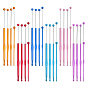 24Pcs 24 Colors 201 Stainless Steel & Alloy Beadable Crochet Hooks