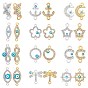 Alloy Rhinestone Links/Connectors, Mixed Shapes, Crystal