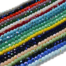 Opaque Glass Beads Stands, Faceted, Round