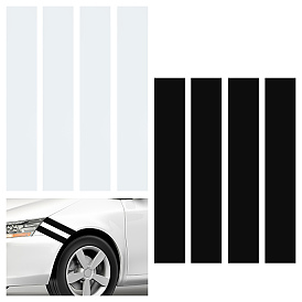 SUPERFINDINGS 2 Sets 2 Colors Reflective Waterproof PVC Car Stickers, with Adhesive Tape, For Car Decorations, Rectangle