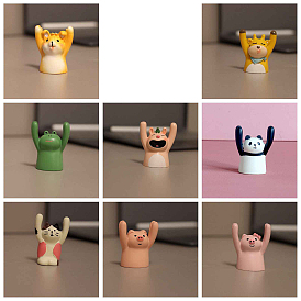 Porte-mémo cochon/chien/humain, clip mémo, figurines en résine