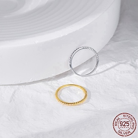 925 стерлингового серебра кольца перста, штабелируемое кольцо, с фианитом и штампом 925 для женщин, настоящее золото 18k / платиновое покрытие