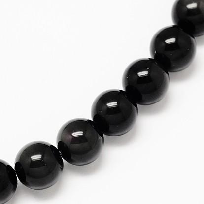 Grade AA Natural Obsidian Round Beads Strands