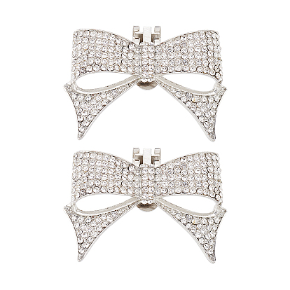 Украшения для обуви из сплава со стразами, съемные пряжки для обуви, с железной фурнитурой, бантом