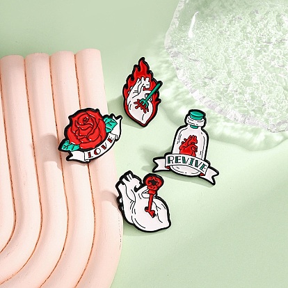 Готические эмалированные значки, булавки для лацканов из сплава для одежды рюкзака, чёрные