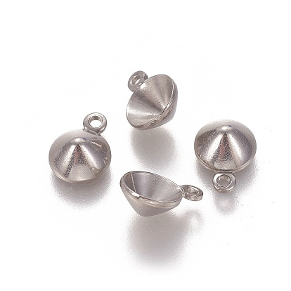 304 Настройки горный хрусталь из нержавеющей стали кулон, конус