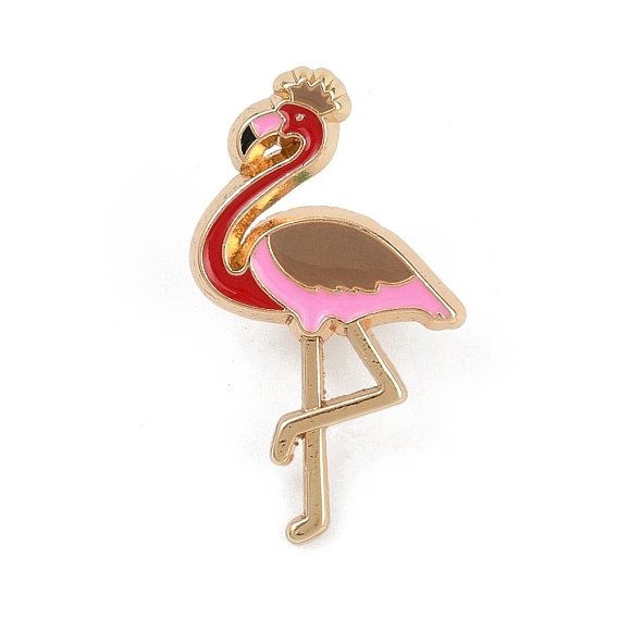 Эмалевые булавки в форме фламинго, булавки для лацканов из сплава для одежды рюкзака, без свинца и без кадмия