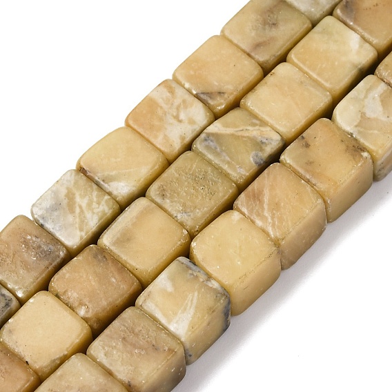 Нити натуральных бусин из нефрита хуанлун, кубические