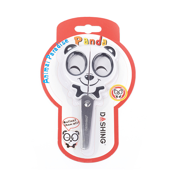 Tijeras artesanales de acero inoxidable para niños, con mango de plástico, para coser, elaboración, proyectos de bricolaje, panda